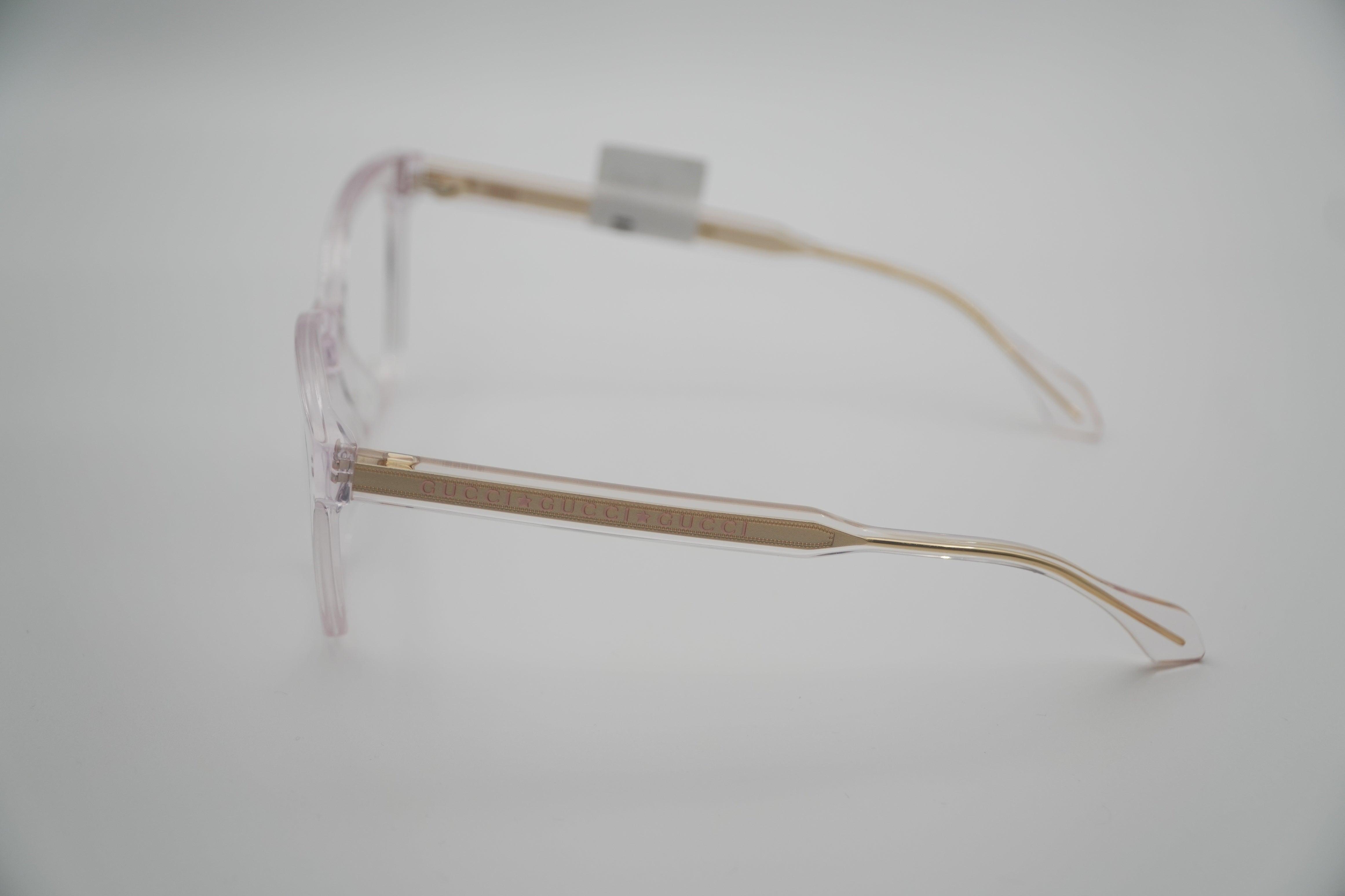 GUCCI スクエアフレームメガネ GG0566ON 004 Gucci GG0566ON 004 – Women's Pink Crystal Glasses – JP OPTICA