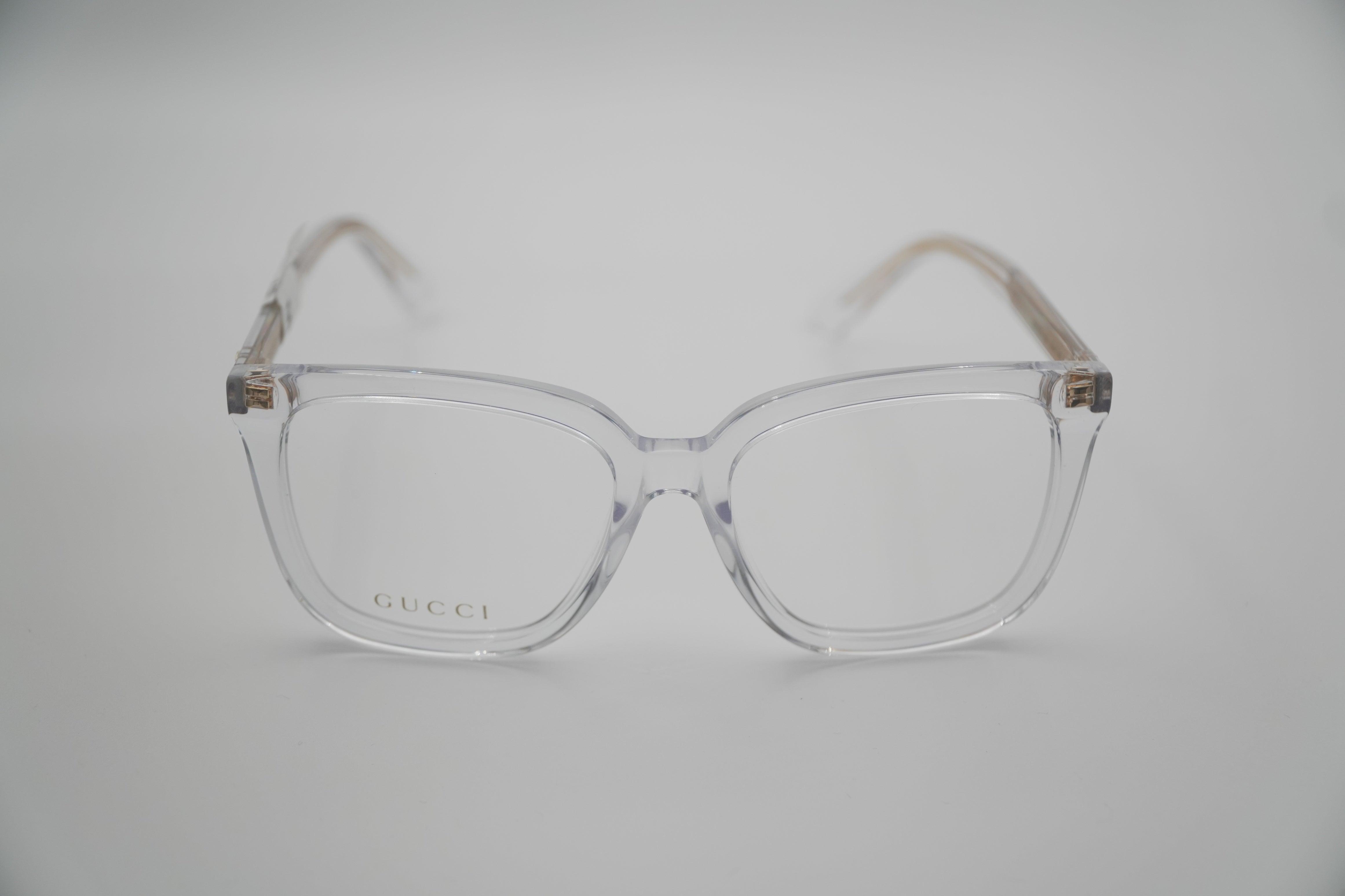 Gucci GG1319O 003 – Óculos Optical Transparentes e Dourados