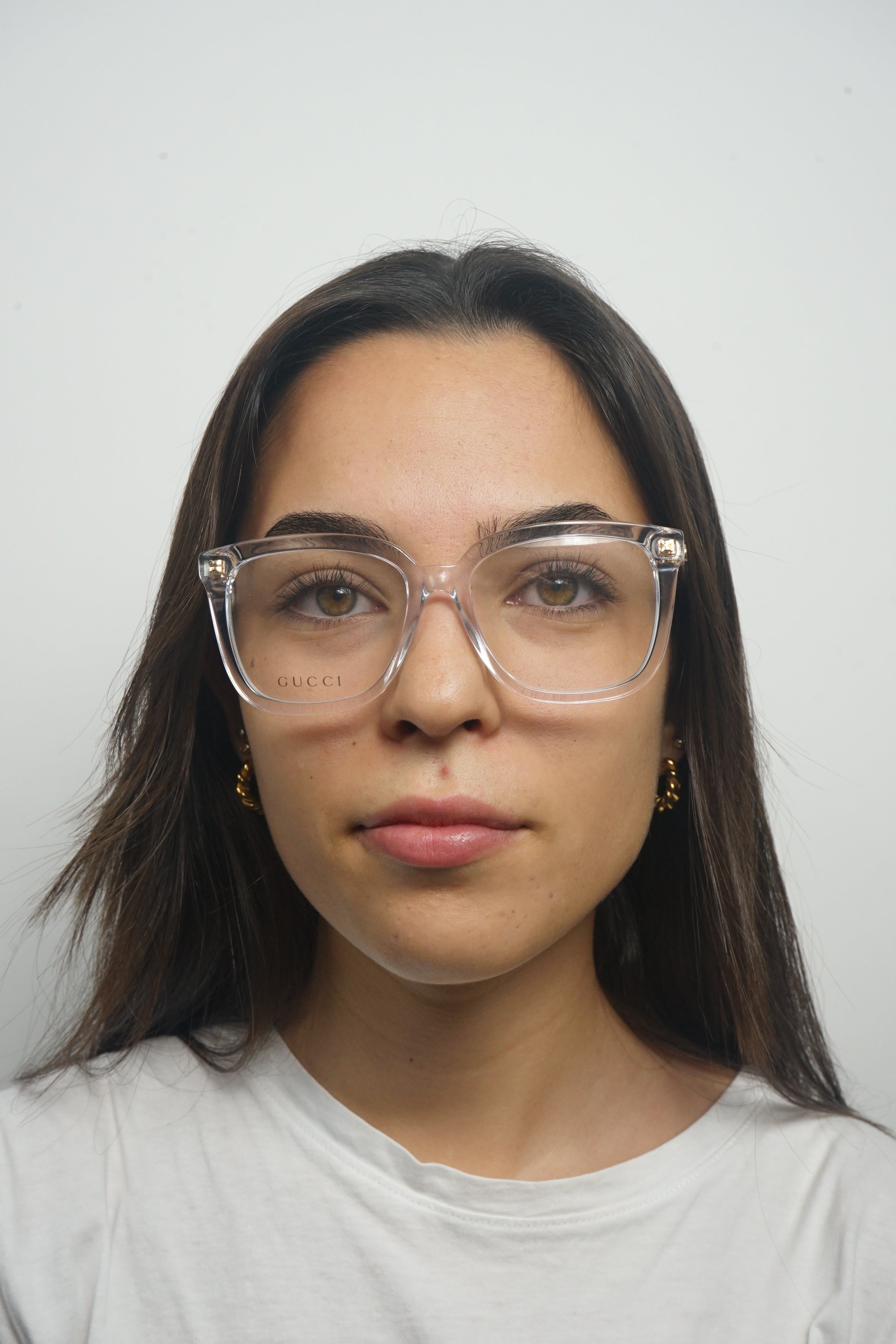 Gucci GG1319O 003 – Óculos Optical Transparentes e Dourados