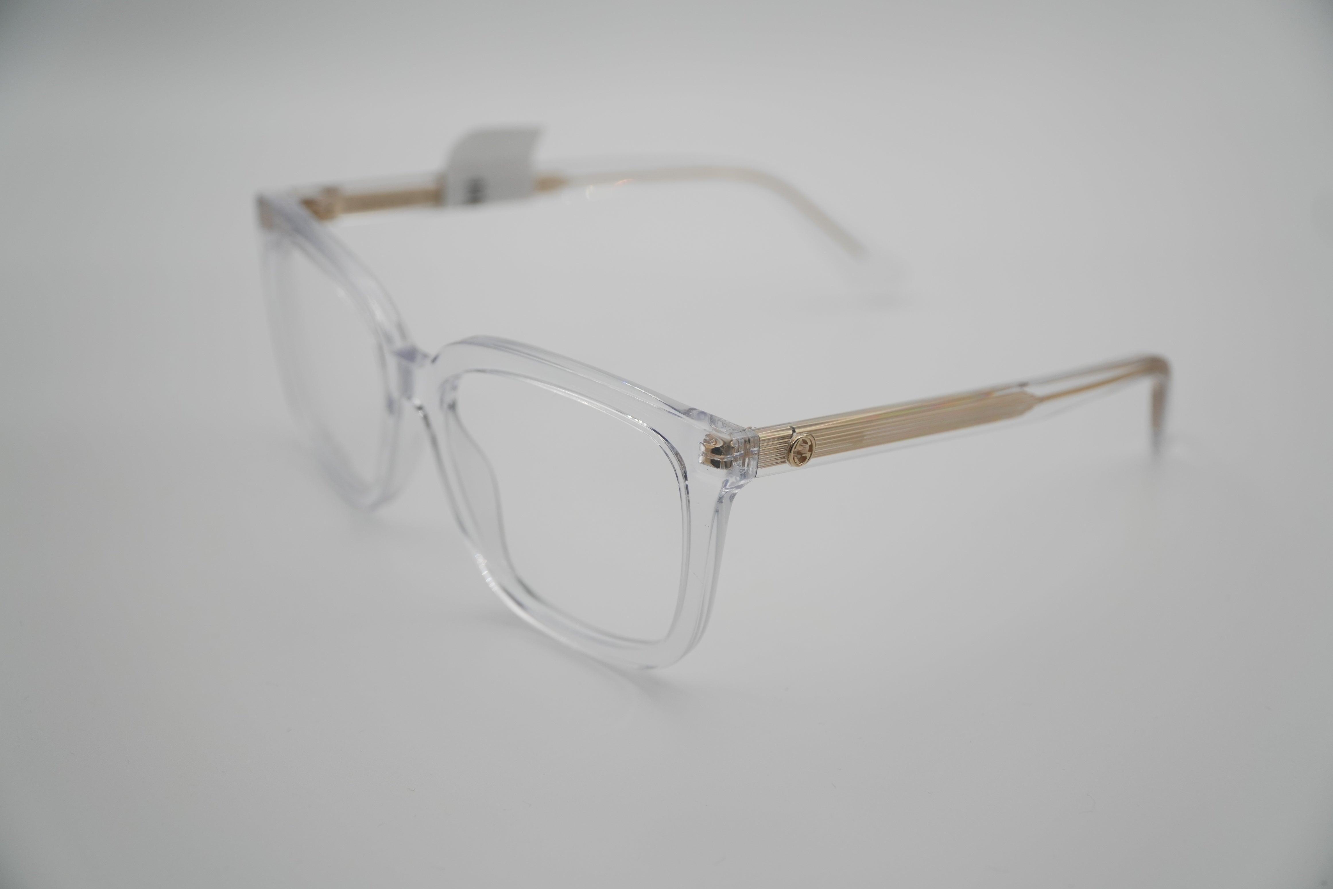 Gucci GG1319O 003 – Óculos Optical Transparentes e Dourados