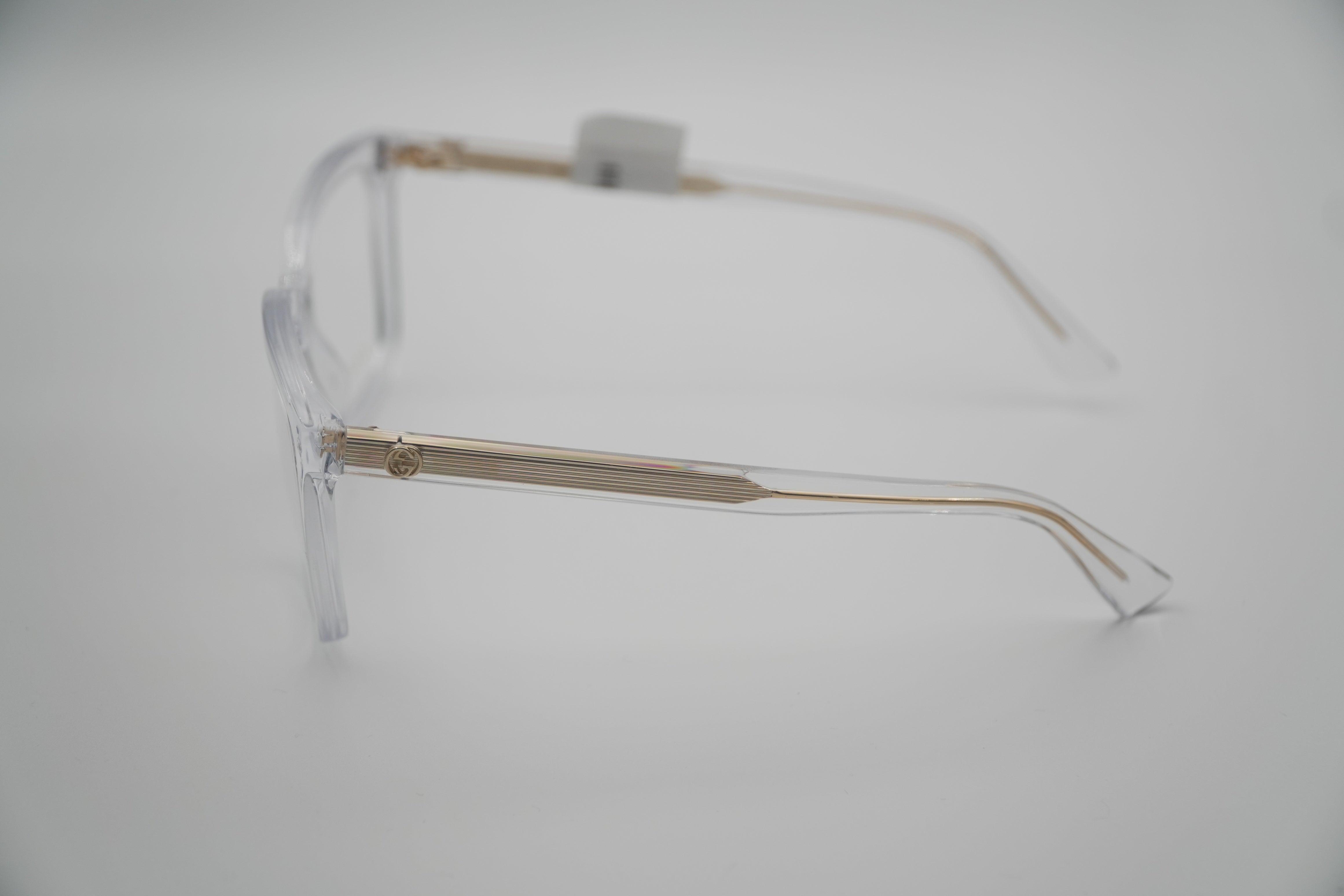 Gucci GG1319O 003 – Óculos Optical Transparentes e Dourados
