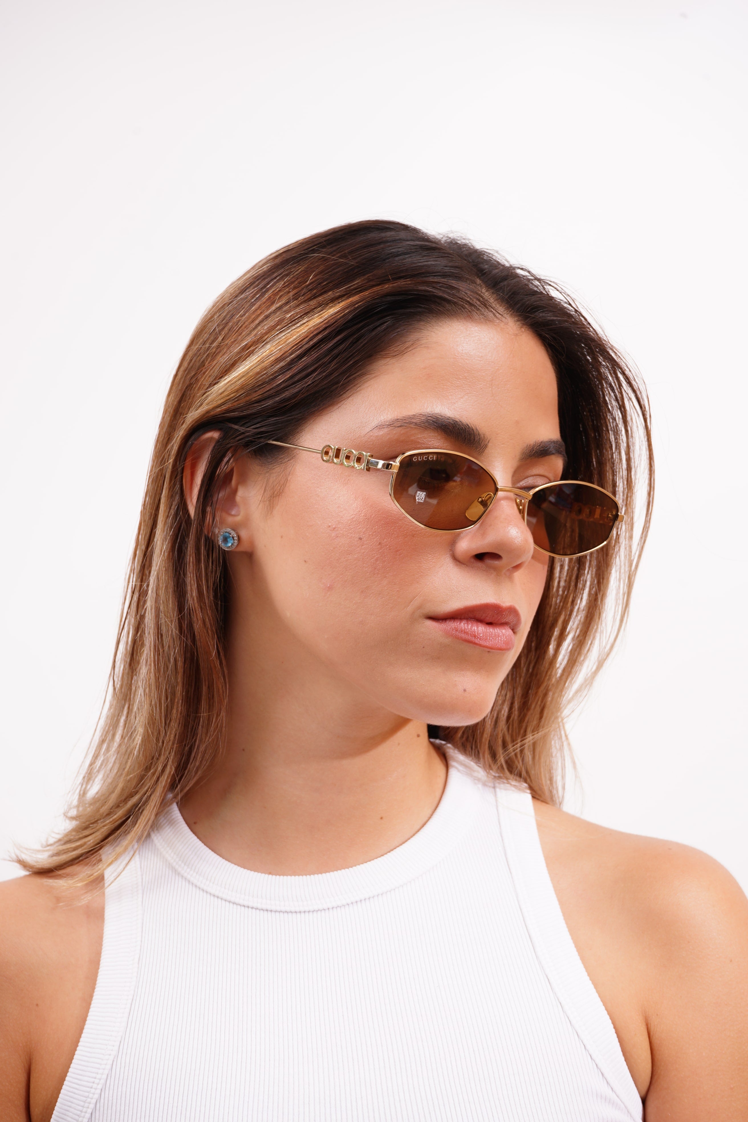 Gucci GG1802S 005 – Óculos de Sol Femininos Dourados, Lentes