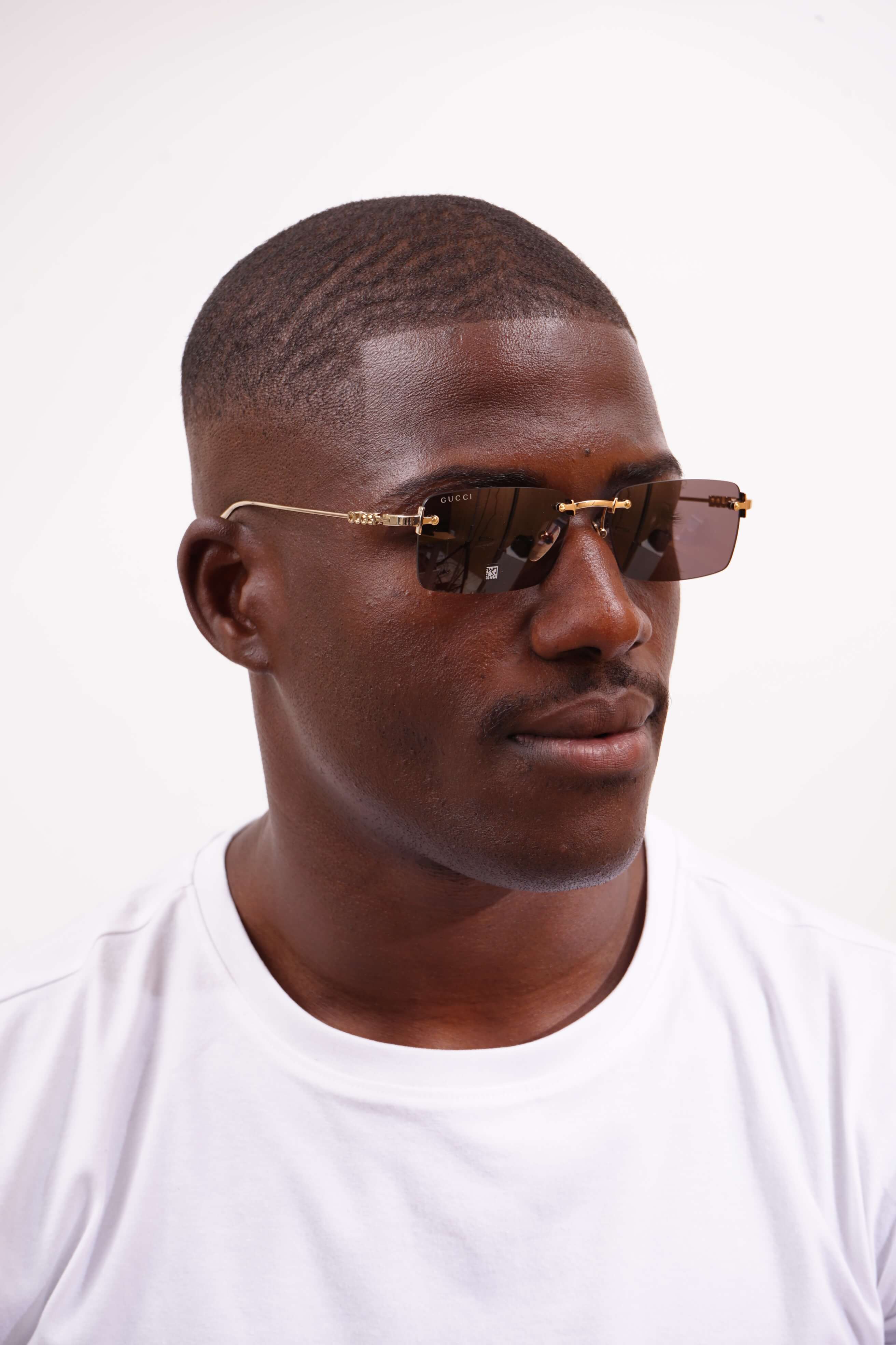 Gucci GG 1941S 001 – Rectangular Sunglasses in Gold and Gray – JP