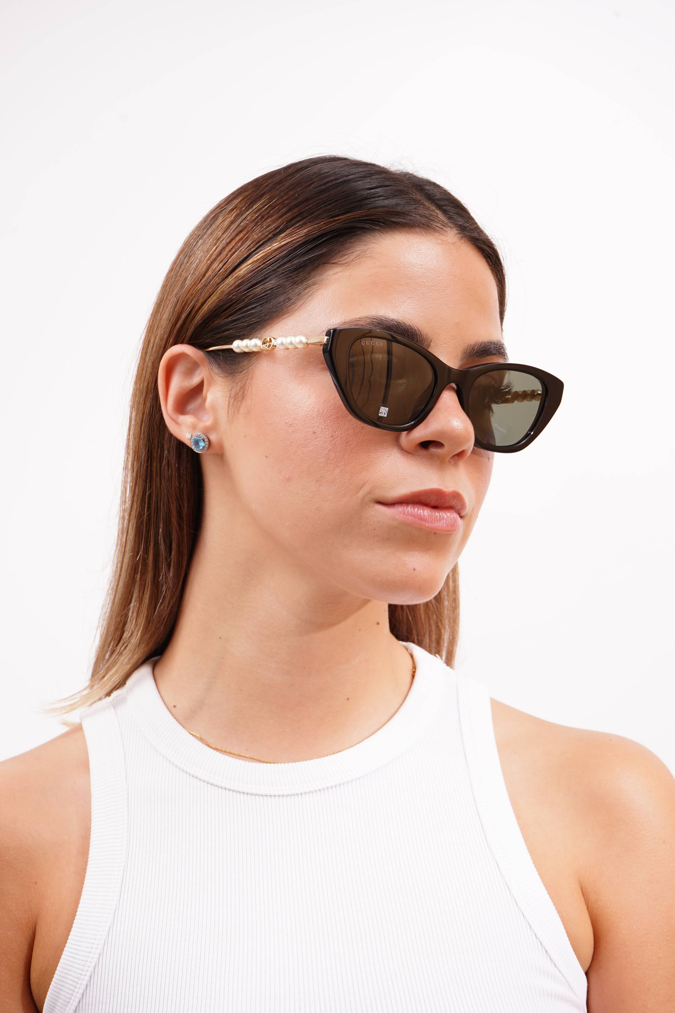 Gucci GG1968S 001 – Women's Cat Eye Sunglasses with Pearls – JP OPTICA