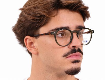 Snob Milano "Dogui Vee" - Matt Dark Green & Tortoise Brown