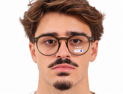 Snob Milano "Dogui Vee" - Matt Dark Green & Tortoise Brown