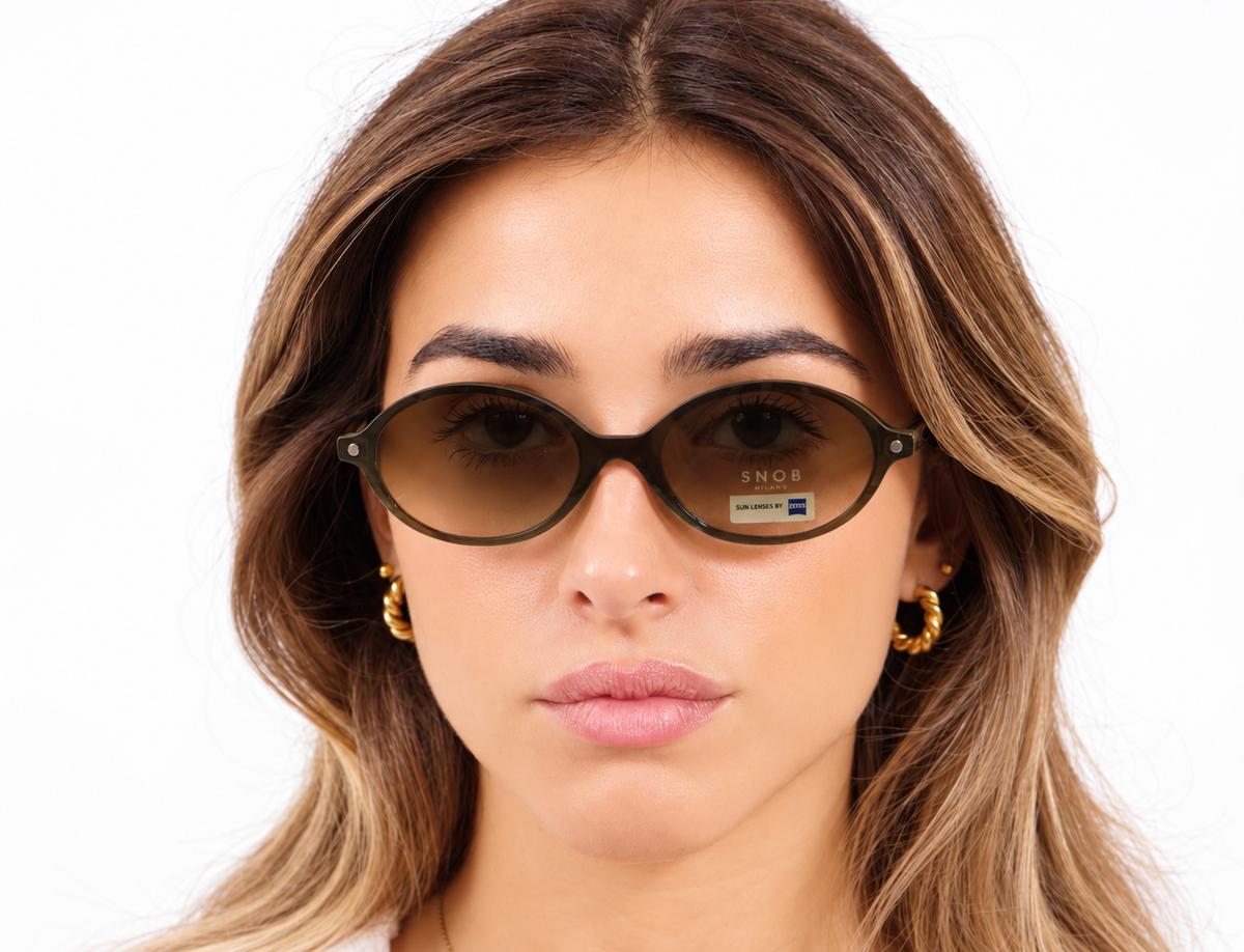 Snob Milano "Biancolatte" - Olive Green Crystal