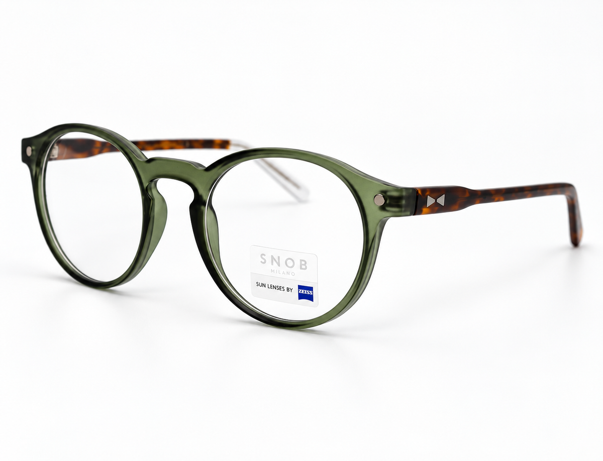 Snob Milano "Dogui Vee" - Matt Dark Green & Tortoise Brown