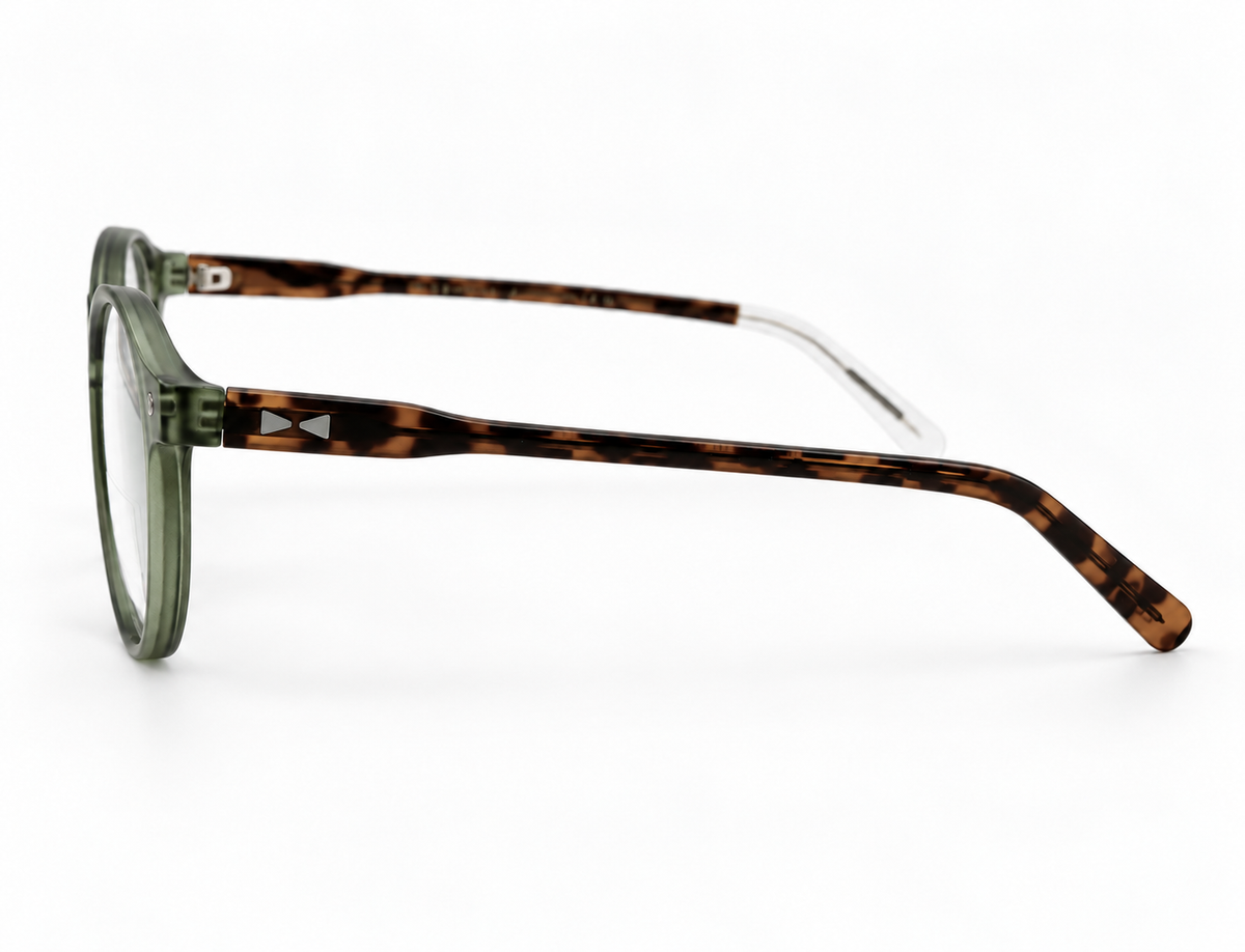 Snob Milano "Dogui Vee" - Matt Dark Green & Tortoise Brown