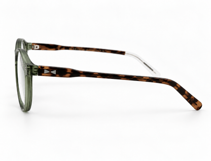 Snob Milano "Dogui Vee" - Matt Dark Green & Tortoise Brown