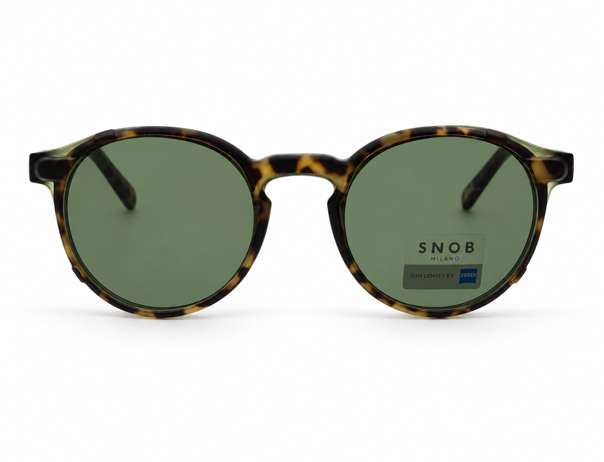 Snob Milano "Dogui Vee" - Matt Dark Green & Tortoise Brown