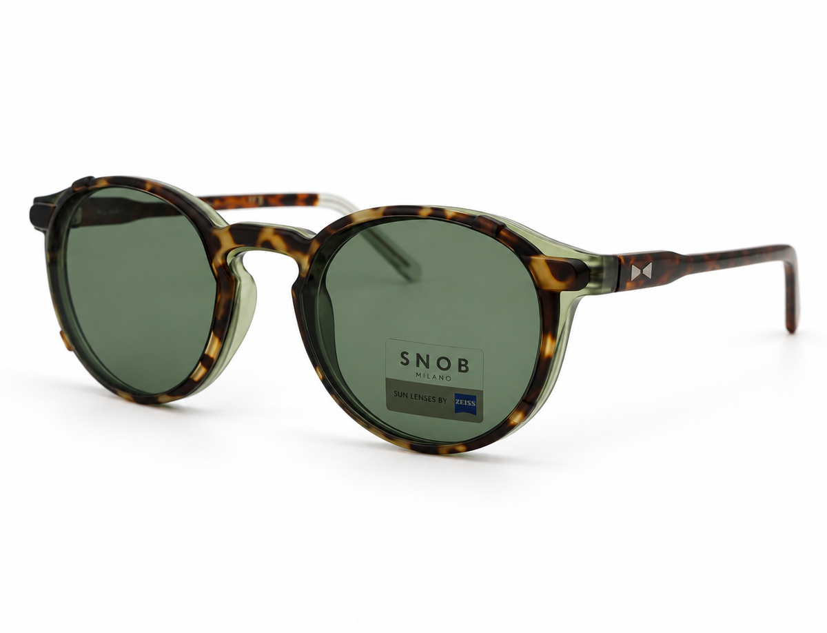 Snob Milano "Dogui Vee" - Matt Dark Green & Tortoise Brown