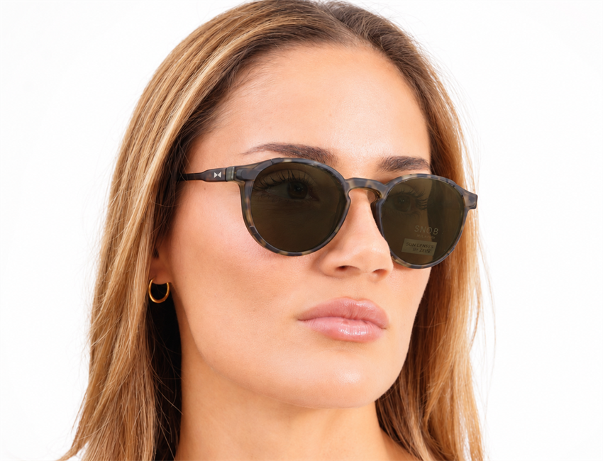Snob Milano "Dogui Vee" - Matt Dark Green & Tortoise Brown