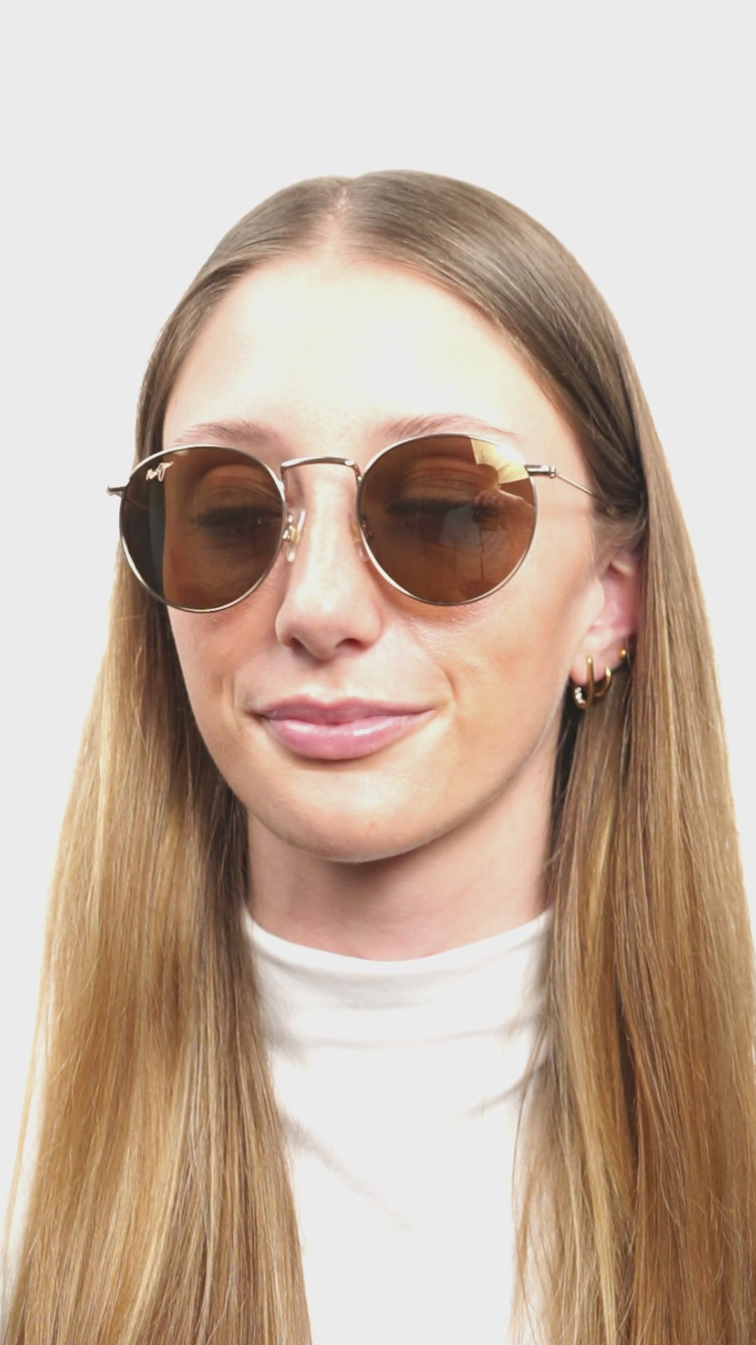 Mauiさま Maui Jim Pukaua Shiny Light Gold w/Yellow – Óculos de Sol Unissexo